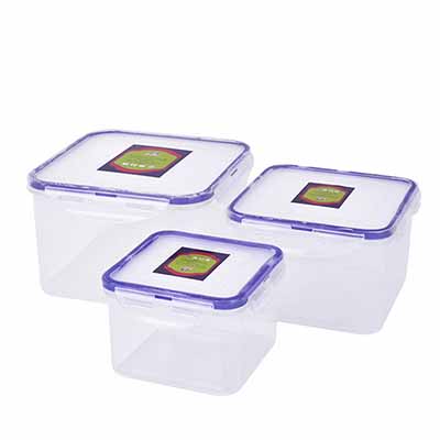 正方形保鲜盒乐扣三件套