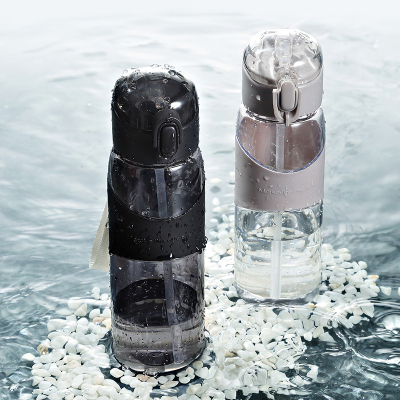 带吸管女学生运动弹盖水杯 便携简约大人孕妇夏