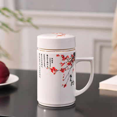 办公室定制骨瓷保温杯