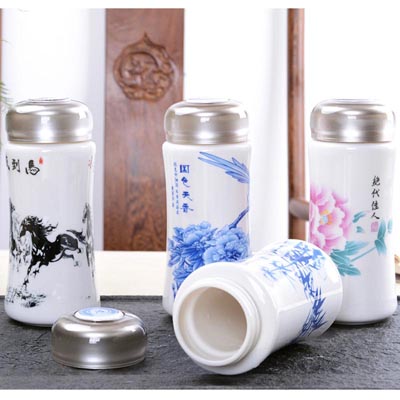 国画风陶瓷办公杯