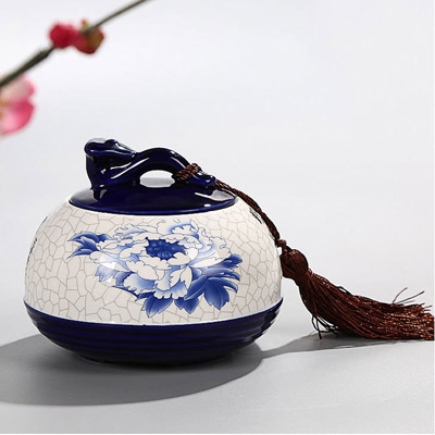 牡丹花瓷茶叶罐