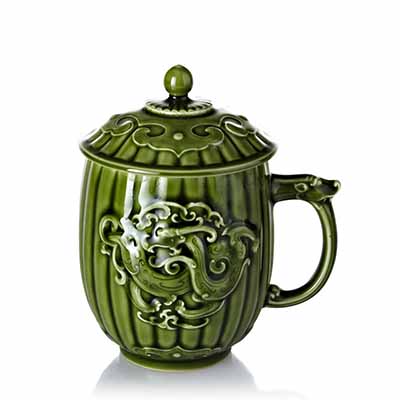 活瓷大尊龙陶瓷办公水杯