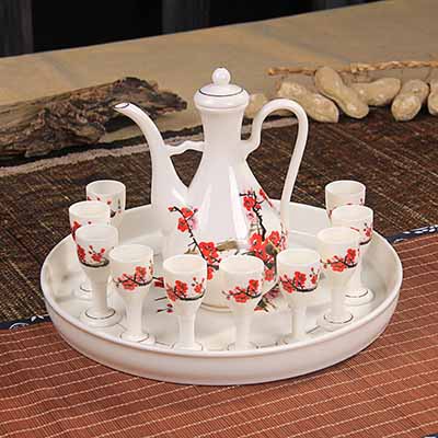 <b>红梅陶瓷白酒酒具套装</b>