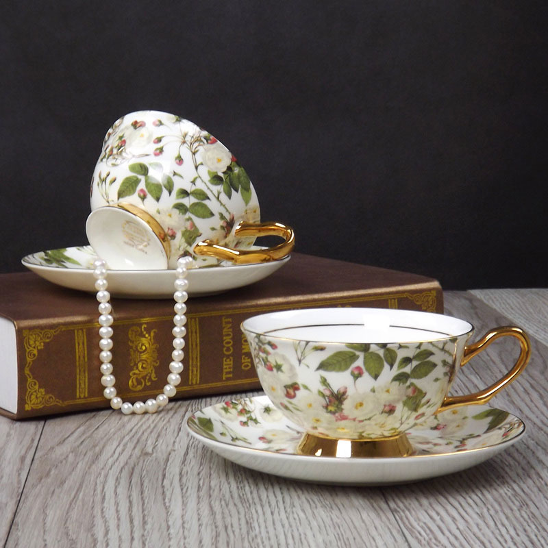 骨瓷金边咖啡杯