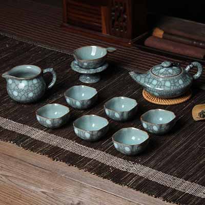 <b>龙泉青瓷哥窑冰裂功夫茶具</b>