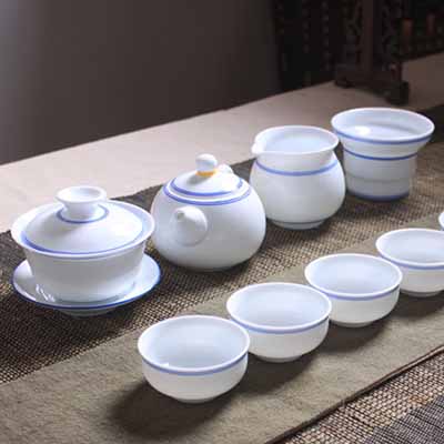 <b>手绘青花双线功夫茶具套装</b>