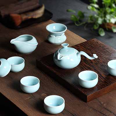 陶瓷功夫茶具 侧把壶套装