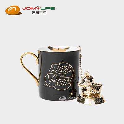  唇印马克杯 精致骨瓷杯子带茶漏定制