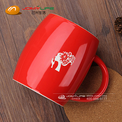 经典星巴克风简约情侣咖啡陶瓷杯定制 (红色花仙子)