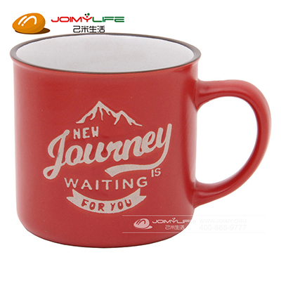 不对贸易红色马克杯陶瓷定制