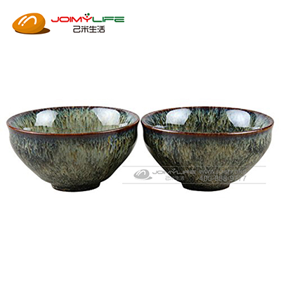 陶馨堂台湾天目釉钧瓷窑 变黄菊茶盏茶杯两件套定制