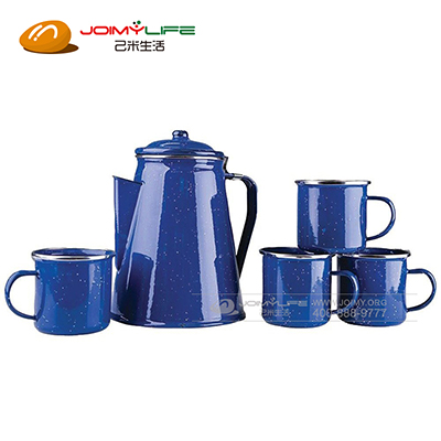 stansport珐琅8杯壶咖啡罐带4杯套装定制