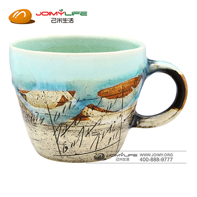 美浓烧林英樹马克杯定制（二色线刻）