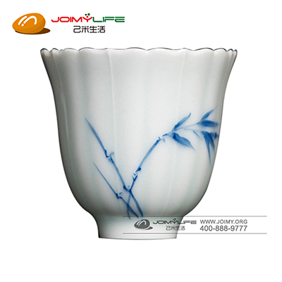 景德镇手工薄胎陶瓷品茗杯 白瓷功夫小茶杯花瓣杯普洱茶具单杯定制