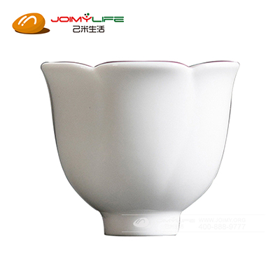 普洱茶杯 甜白六瓣杯 陶瓷功夫茶具定制