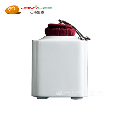 陶瓷影青软木红布塞茶叶罐定制