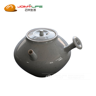 草木灰釉手工粗陶急须壶 短侧把壶功夫茶壶 日式和风茶具定制