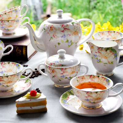 咖啡具套装批发 欧式茶具15头茶具英式下午茶陶