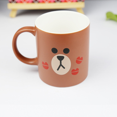 布朗熊陶瓷马克杯 创意情侣咖啡水杯