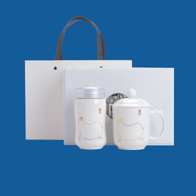 十二生肖杯定制印字logo 陶瓷礼品杯套装厂家直销