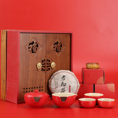 中秋茶具礼品 功夫茶具套装 配月饼茶饼礼盒装 节日送礼可定制logo