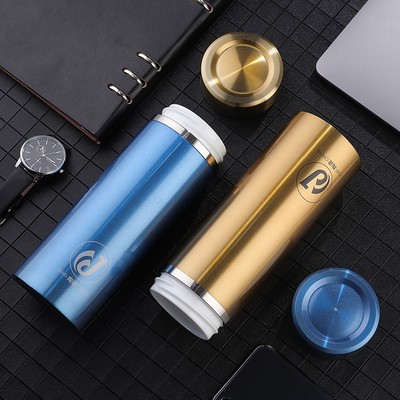 陶瓷保温杯 便携商务礼品杯 不锈钢外壳内胆骨瓷杯双层杯定制