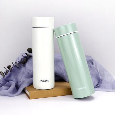 陶瓷保温杯不锈钢真空骨瓷内胆水杯 简约清新陶瓷茶隔泡茶杯定制