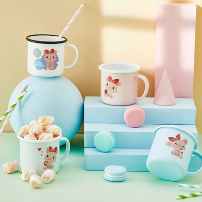 搪瓷杯儿童喝水杯子 简约家用搪瓷杯厂家