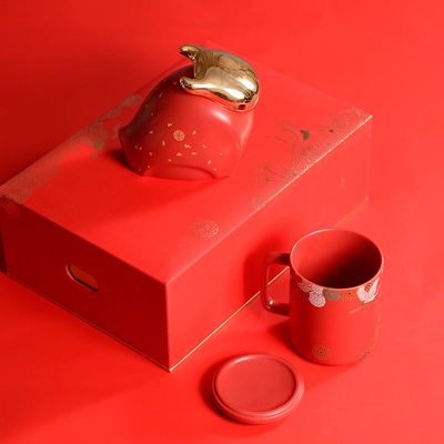 兰台和风仙鹤杯单杯 牛年茶叶罐办公杯主人杯