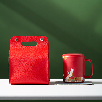 兰台和风仙鹤杯单杯 便携款便携包办公杯主人杯