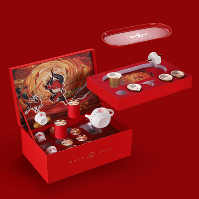 牛转乾坤牛年新春好礼小罐安化红茶白瓷茶壶茶具礼盒