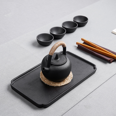 老夫子便携旅行功夫茶具套装 一壶四杯快客杯干泡盘茶壶茶杯整套