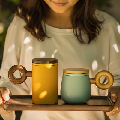 日式带盖子磨砂马克杯 大容量情侣陶瓷咖啡杯办公室泡茶杯