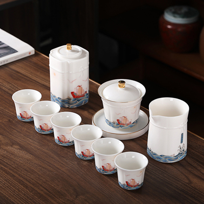 方然礼品四海升平茶具套装可定制logo 商务整套茶具礼盒开业伴手礼