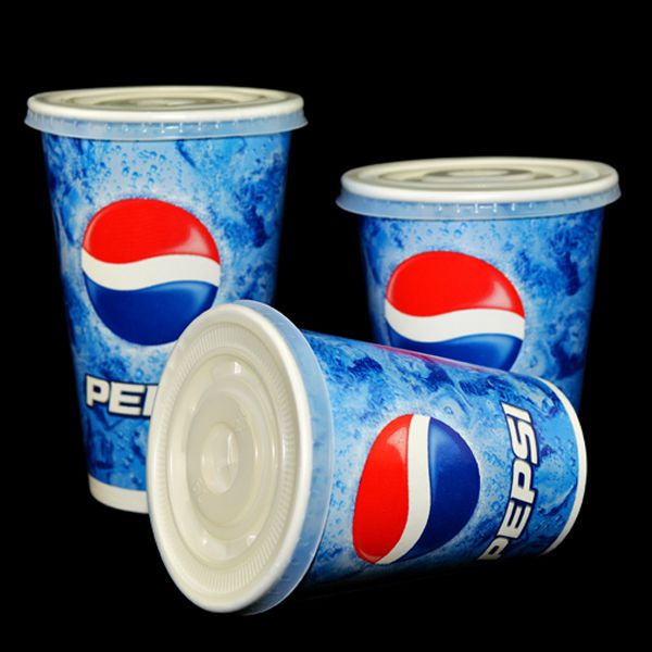 百事可乐定制带盖可乐纸杯