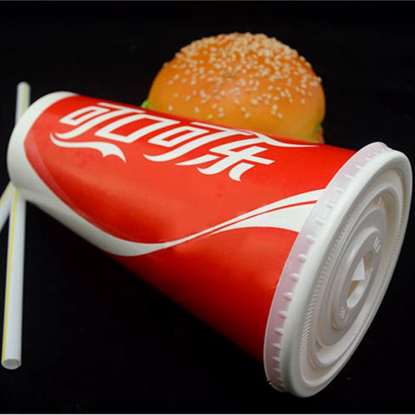 可口可乐定制带盖可乐纸杯