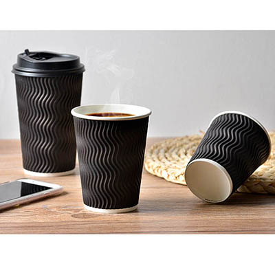一次性加厚纸杯  防烫S型瓦楞纸杯