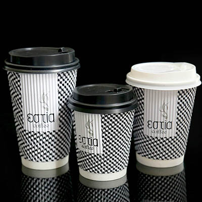 <b>千鸟格一次性瓦楞纸杯  加厚隔热</b>