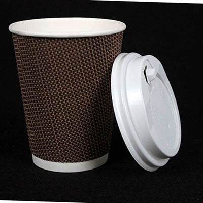 <b>一次性千鸟格瓦楞防烫纸杯</b>