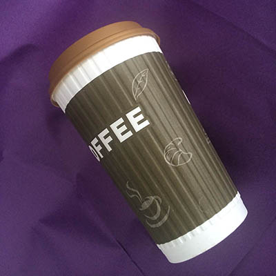 一次性带盖瓦楞纸杯   加厚隔热