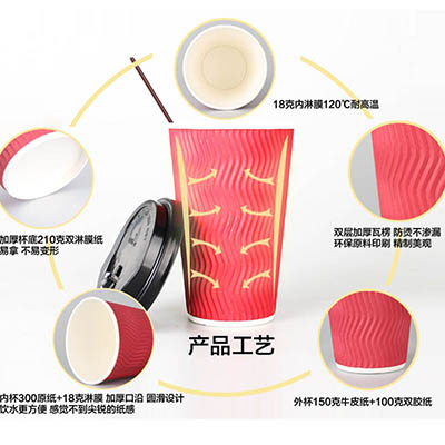 <b>一次性瓦楞纸杯   加厚隔热</b>