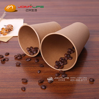 咖啡牛皮纸杯带盖一次性定制